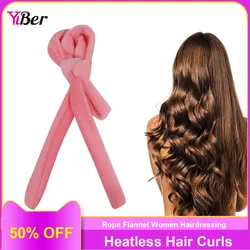 Hair Curler Heatless Hair Braid Rope Flannel Women Hairdressing Rollers Household DIY Lazy Curler Heatless Curling Rod Soft Band