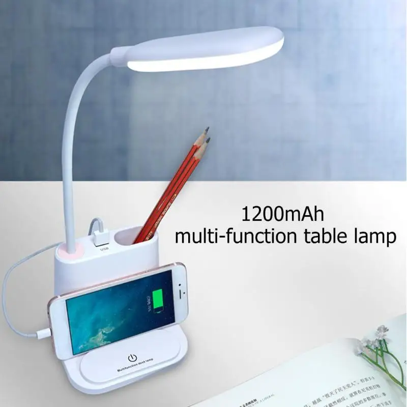 Многофункциональный светодиодный настольная лампа с сенсорным управлением USB Перезаряжаемые Настольный светильник для спальни