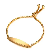 Модный браслет в форме сердца ID, браслет для женщин, нержавеющая сталь, золото, регулируемая цепочка, браслет, ювелирное изделие, подарок на день Святого Валентина