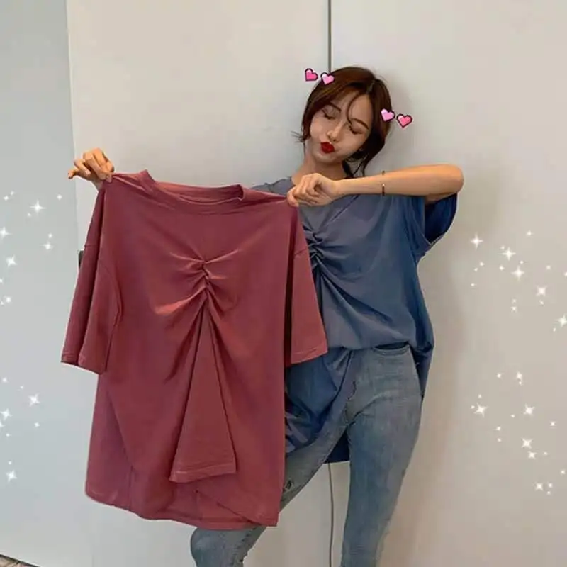 

New Women 2020 White Tshirts Lady Solid Cotton Tees Short Sleeve T Shirts Female Summer Tops for Woman Soft Girl Aesthetic FY23