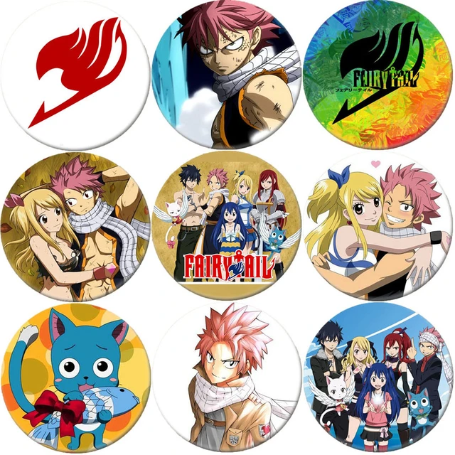 2023 New Arrival Fashion Anime FAIRY TAIL Natsu Gray Lucy Round Badge Pin  Handcraft Jewelry Brooch Pins - AliExpress