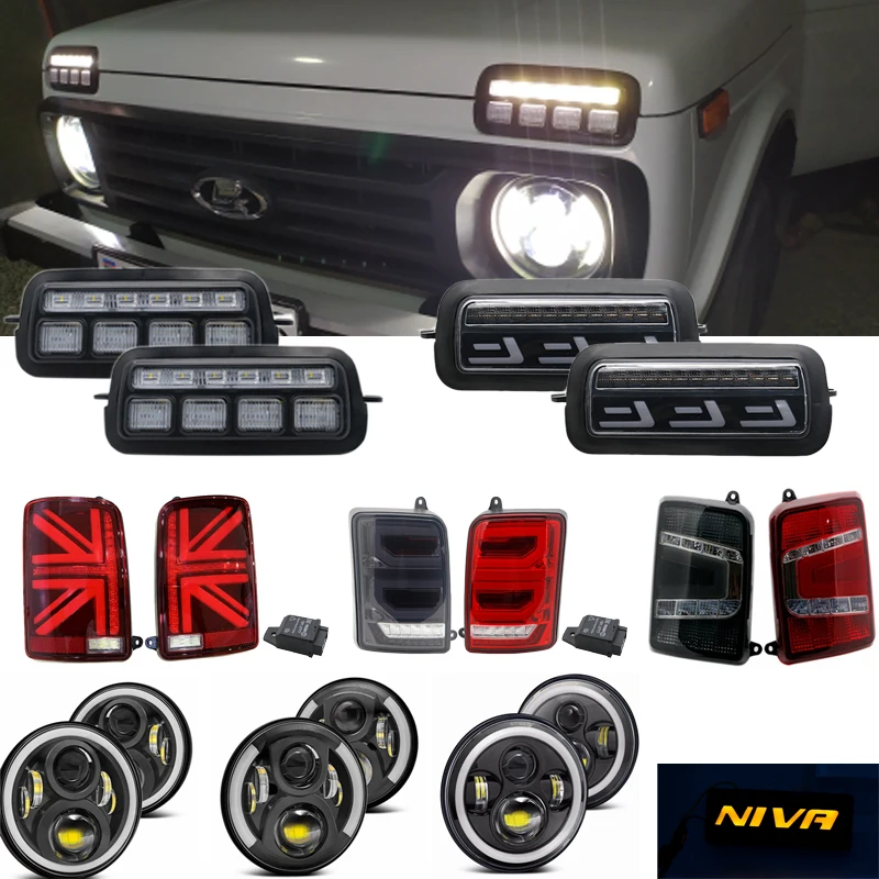Супертонкая Автомобильная фара 7 дюймов для Lada Niva 4X4 1995 светодиодная дневная