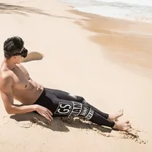 Мужские черные брюки для серфинга, мужские быстросохнущие Дайвинг-брюки, длинные брюки для дайвинга, высокоэластичные плавки, Рашгард