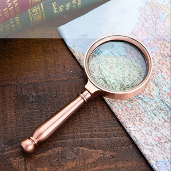 

Portable 10X Magnifying Glass Handheld Retro Metal Magnifier For Jewelry Reading High Definition Eye Loupe Glass Outdoor Tools