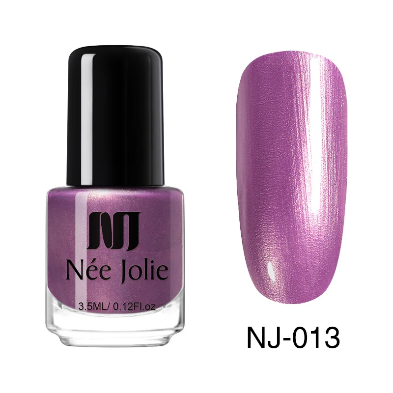 Glitter NJ-013 NEE JOLIE 3,5 мл Серебряный зеркальный лак для ногтей цвета розового золота прозрачный цвет 7,5 мл стойкий лак для ногтей Быстросохнущий лак для ногтей - Цвет: Glitter NJ-013