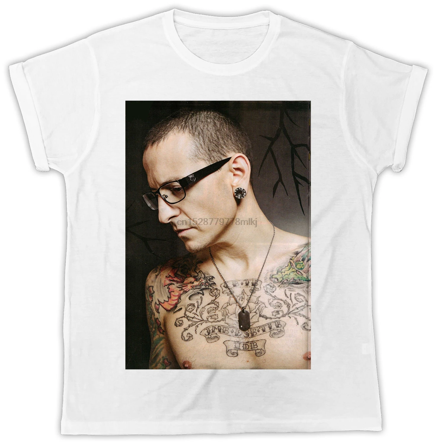 Chester Bennington Tattoo Cool Linkin Park Tribute Unisex Mens T Shirt Fashion Short Sleeve Sale 100 Cotton T Shirt T Shirts Aliexpress