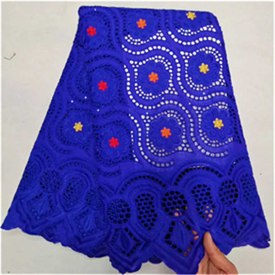 Африканская Хлопковая сухая кружевная ткань высокого качества ткань из Дубая швейцарская вуаль кружева с камнями последняя африканская Кружевная Ткань 5 ярдов