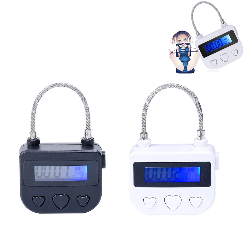 Белый/черный USB Перезаряжаемый замок с переключателем временем БДСМ бондаж