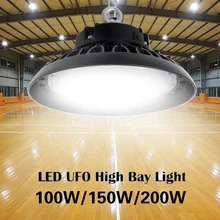 AC 100-277 в НЛО светодиодный подвесной светильник Промышленный прожектор 100 Вт 150 Вт 200 Вт ультра-тонкий водонепроницаемый коммерческое освещение цехов