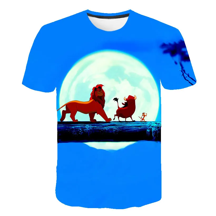 

Summer new lion 3D printing children's short-sleeved T-shirt cartoon casual all-match top 4T-14T