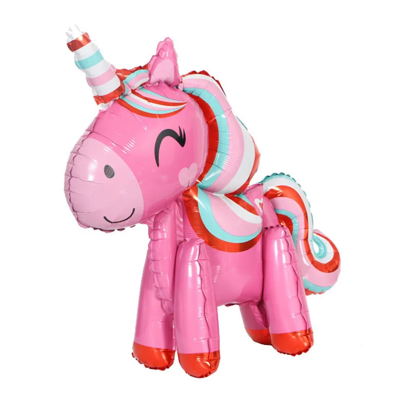 1 шт/Лот фольгированный воздушный шар-ЕДИНОРОГ розовый белый фиолетовый день рождения украшение детский день подарок милый 3D стерео Единорог детская игрушка - Цвет: red