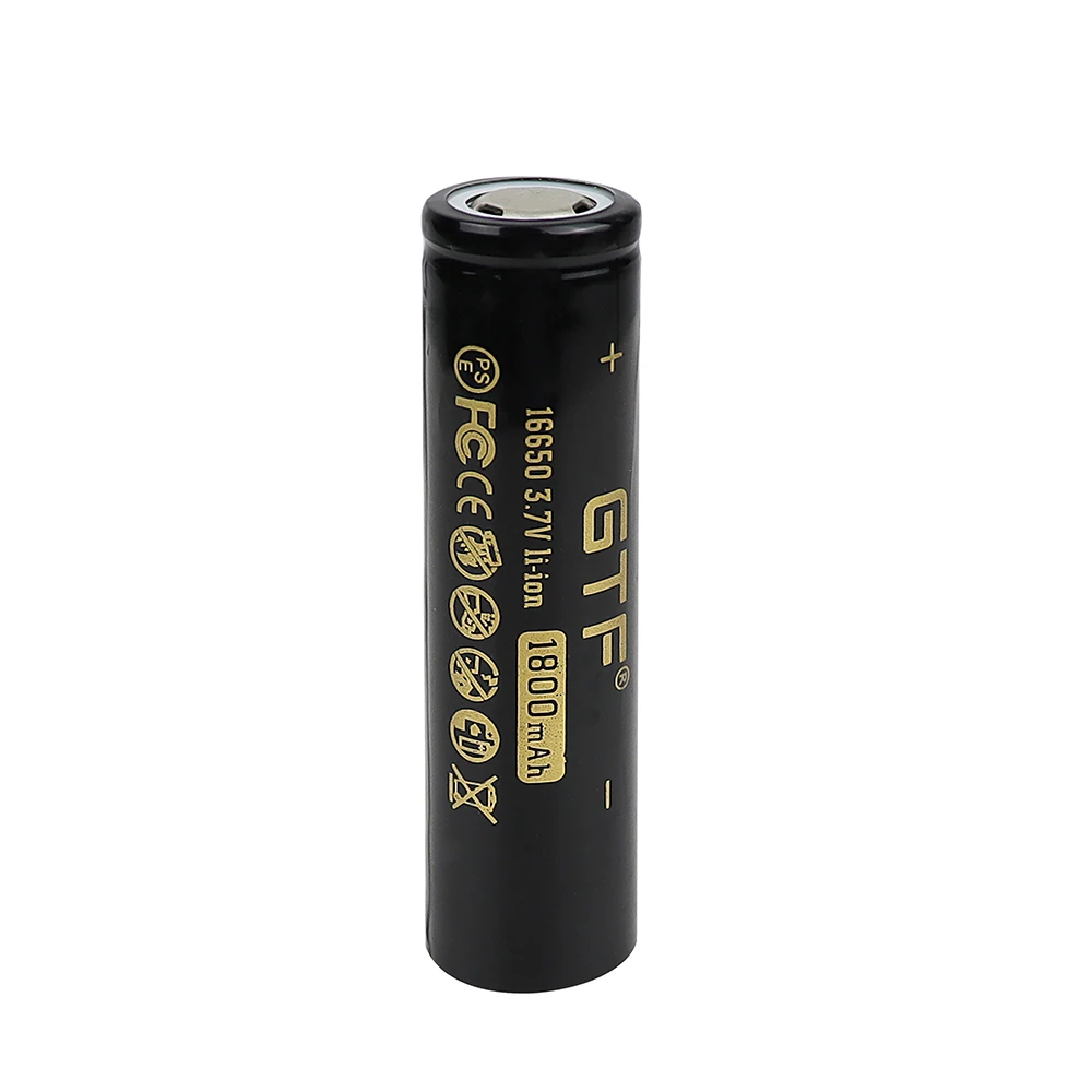 1800mAh 3.7V 16650 Lithium ion Rechargeable Battery for led flashlight digital device