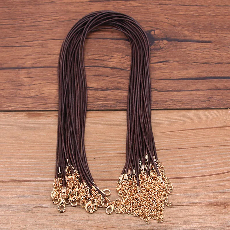 10PCS 1.5mm 16 Color Leather Cord Golden Lobster Clasp Adjustable Braided 45cm Rope For DIY Necklace Jewelry Making Findings 10PCS 1.5mm 16 Color Leather Cord Golden Lobster Clasp Adjustable Braided 45cm Rope For DIY Necklace Jewelry Making Findings