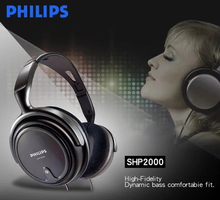 Оригинальные Наушники PHILIPS SHP2000 3,5 мм, музыкальная гарнитура, наушники для прослушивания басов, стандартные наушники SHP2000