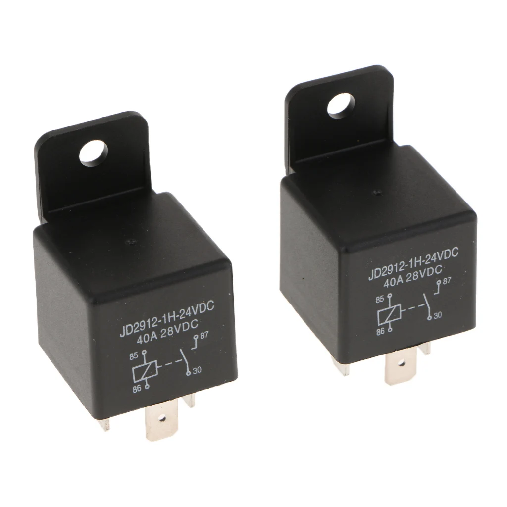 2Pcs Auto 4Pin Relay Relays Socket Control Device Waterproof 24V