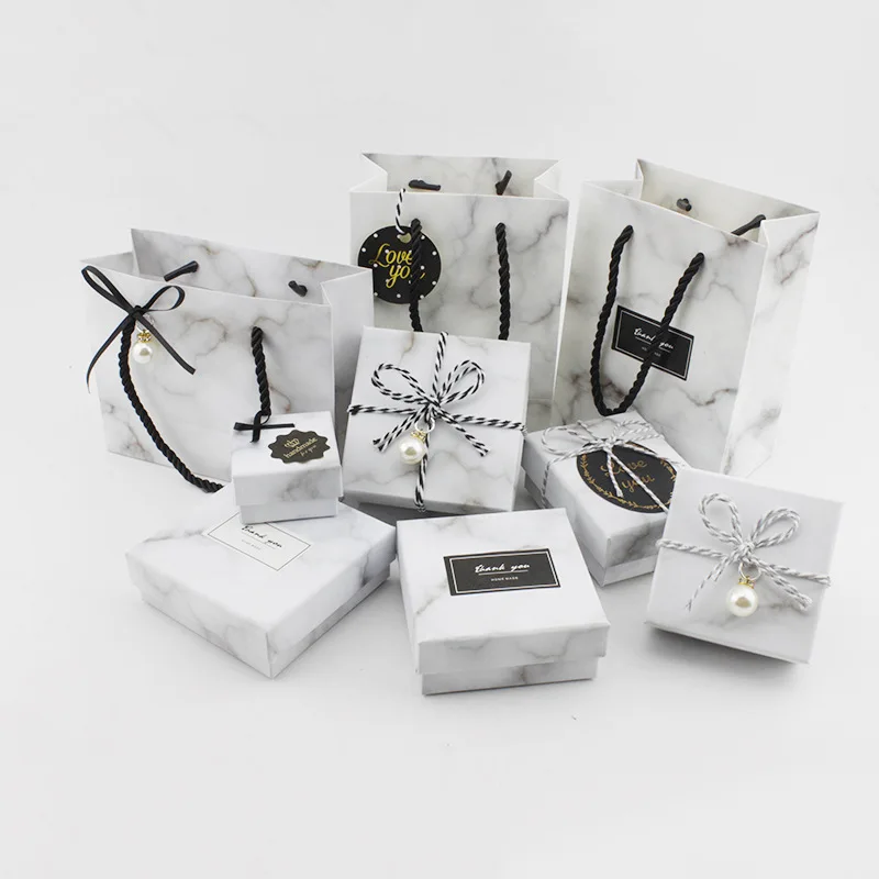 

Cold Style Ring Watch Earring Necklace Jewelry Packaging Small Gift Boxes Valentine's Day Birthday Party Gift Boxes Bags