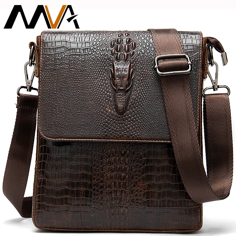 MVA мужские сумки через плечо с рисунком аллигатора мужская сумка из натуральной