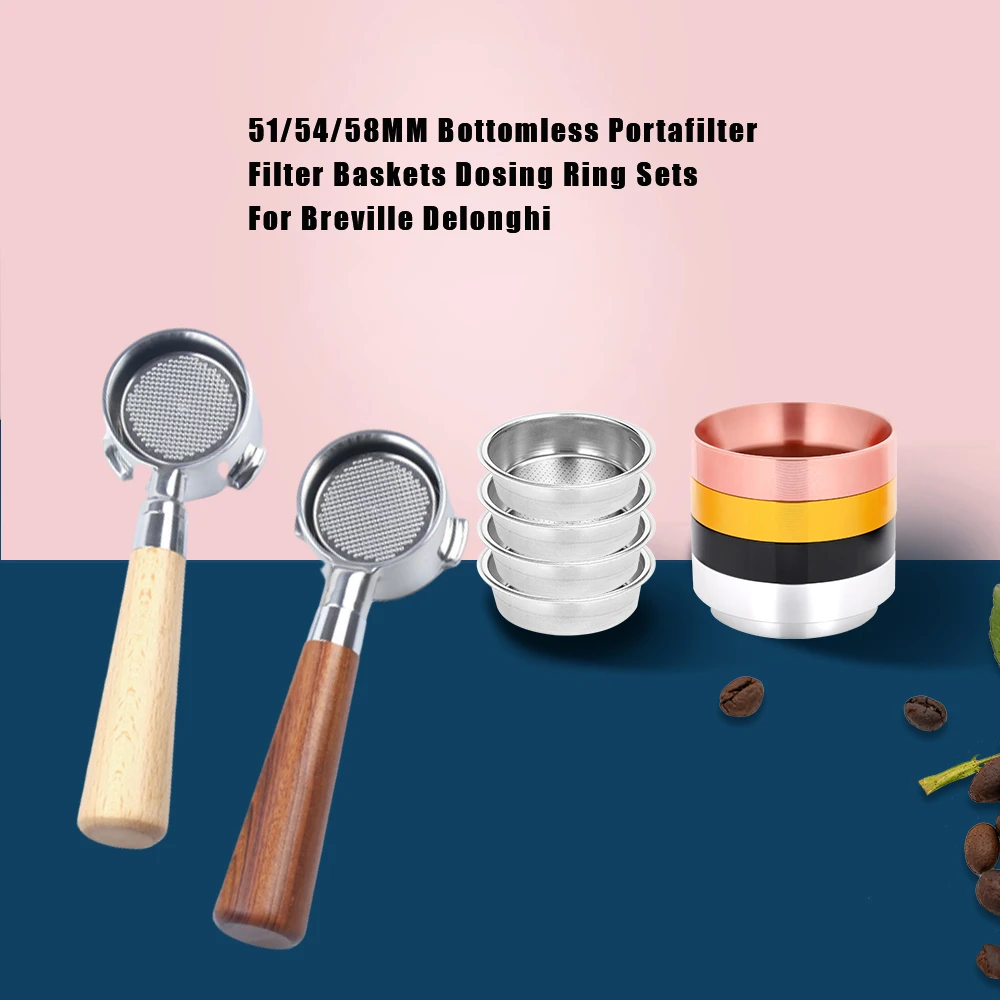 51 мм/54 мм 58 Breville Delonghi бездонного Portafilter интеллигентая (ый) дозатором кольцо
