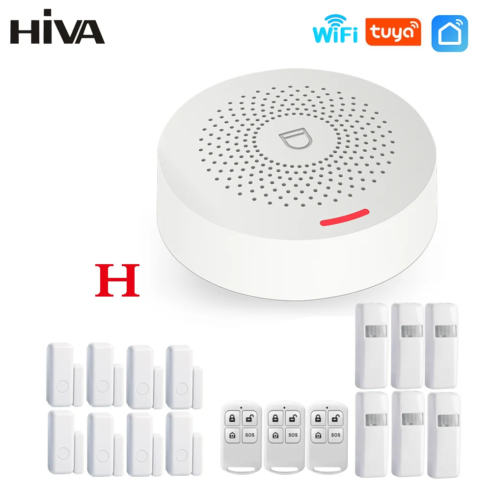 Wifi Smart Home Alarm System Wireless 433MHz Burglar Security Alarm Tuya Smart Life App Control Wireless Home Alarm Kit