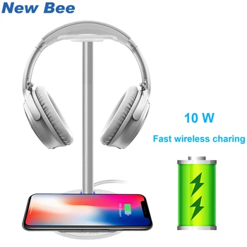 

New Bee Original Fast Wireless Charging Headphone Stand Headphone Holder Fashion Aluminum Headset Stand 5W 7W 10W