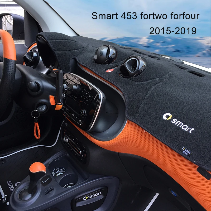 For Smart 453 fortwo forfour 2015 2019 Car Dashboard Cover Shading Mat Sun Shade Pad Carpet