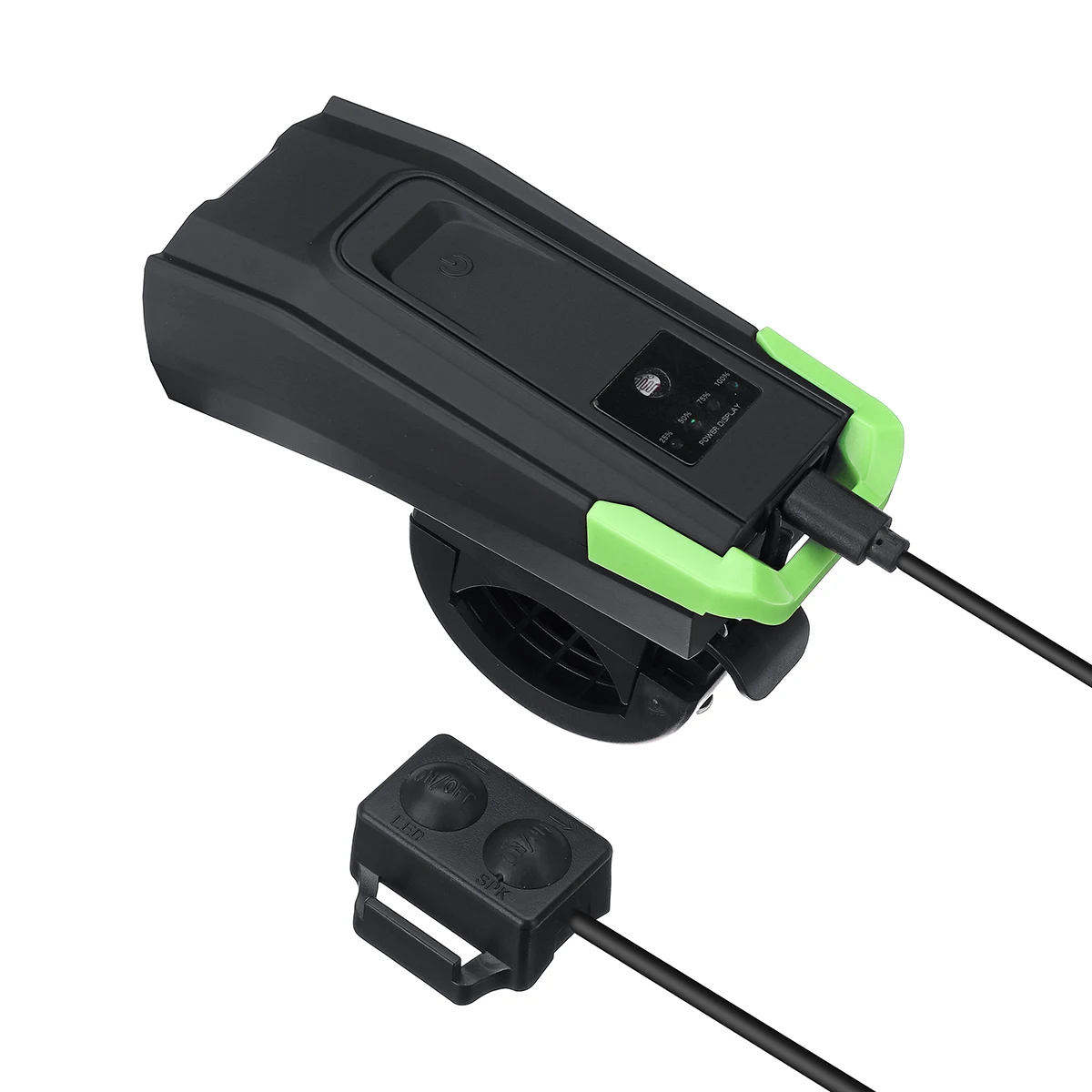Велосипедный велосипедный звонок USB Перезаряжаемый велосипедный рожок светильник 5 режимов многофункциональный ультра яркий Электрический 120дБ