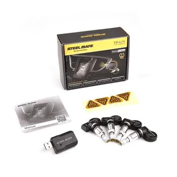 

Steelmate TPMS Tire Pressure Monitoring System TMPS Car Tyre Pressure temperature Monitor Internal Sensor low battery alarm