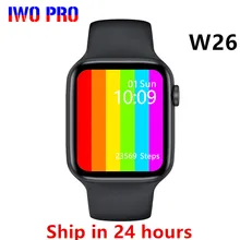 Iwo pro w26 relógio inteligente 2020 series 6 bluetooth chamada monitor de freqüência cardíaca temperatura à prova dpk água smartwatch pk x16 fk88 hw12 max