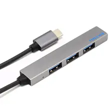 Type-C usb-хаб 4 порта сплав USB-C 3,1-USB 2,0 Тип C OTG быстрая передача светодиодный светильник для ноутбука ПК мышь Macbook huawei