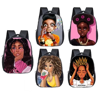 

Afro Black Girls Backpack Children School Bags American Africa Girl Boys Kindergarten Bag Daypack Kids Toddler Bag Bookbag