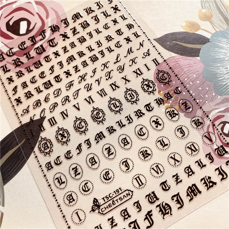 Английские буквы А-Я Алфавит серия 3D наклейки для ногтей украшения ногтей инструмент для ногтей орнамент для ногтей - Цвет: TSC-191