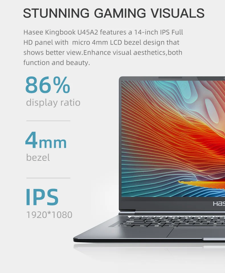 Ноутбук hasee KingBook U45A2 для бизнеса(Intel Core I5-10210U+ MX250 2G/8 GB ram/512G SSD/14''72% NTSC ips