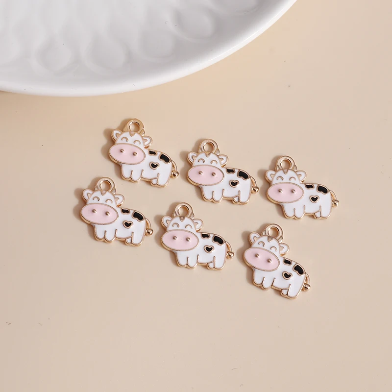 10pcs/lot Cartoon Animal Charms for Jewelry Making Enamel Bee Dog Cow  Charms Pendants for DIY Necklaces Earrings Gifts - AliExpress