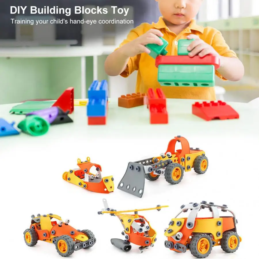 148 шт Строительные блоки Набор игрушек DIY винт сборная игрушка с коробкой для хранения Ранние развивающие игрушки строительная машина для детей