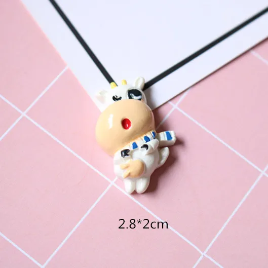 10 шт./партия Kawaii плоские пластмассовые кабошоны из мультфильма коровья животное с плоской задней частью кабошон аксессуары DIY волосы лук центр скарпбукинг Декор - Цвет: No.7