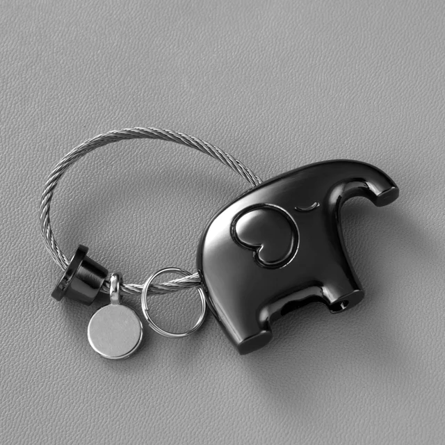 Good Luck Kiss Elephant Couple Keychain Pendant Wire Ring Chain Cute Cartoon Women Car Bag Backpack Ornaments Lovers Lanyard D