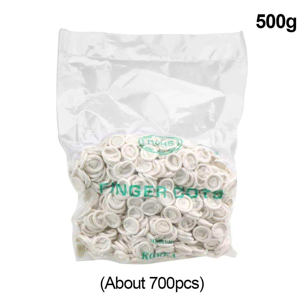 일회용 손가락 끝 장갑, 무독성 천연 라텍스 보호 고무 장갑, 흰색 손가락 침대, 약 260/700 개 
