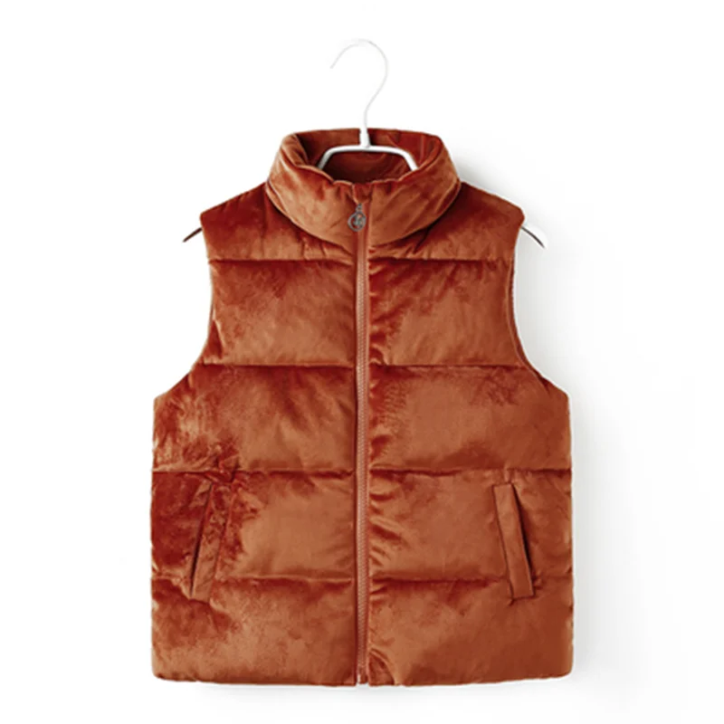 jiaotang Autumn Winter Warm Children Vest for Baby Girl Waistcoat Kids Clothes Toddlers Jacket Coats Girls Vest 80~150 solid - Color: jiaotang