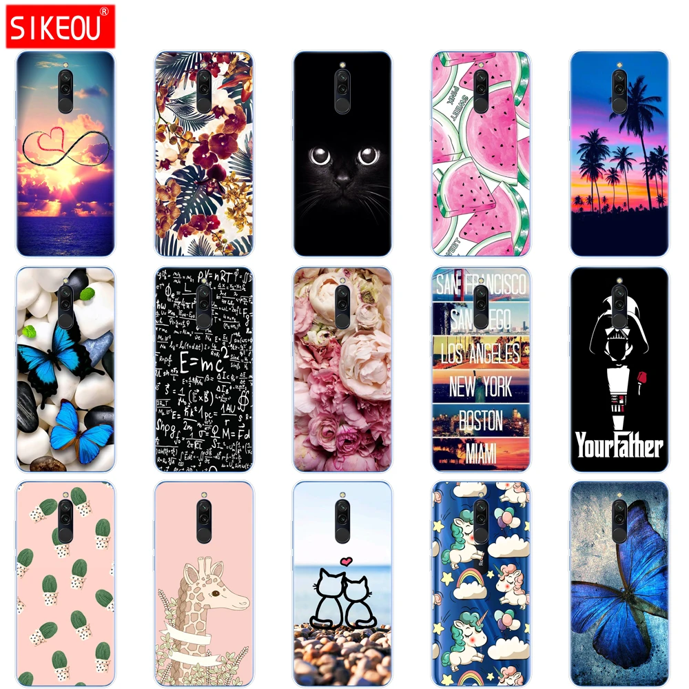 

silicon case for xiaomi redmi 8 cases full protection soft tpu back cover on redmi 8 bumper hongmi 8 phone shell bag coque cat