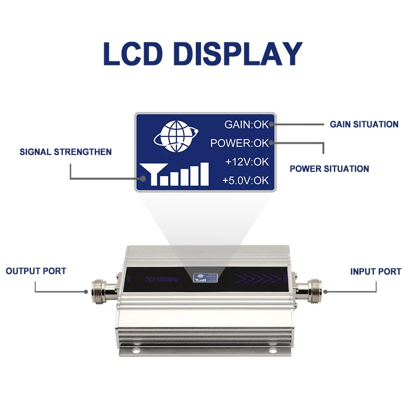LTE Усилитель сотового сигнала Мобильный телефон 4G усилитель DCS 1800 МГц банд3 сигнал 4G Интернет связь повторитель ЖК-дисплей>