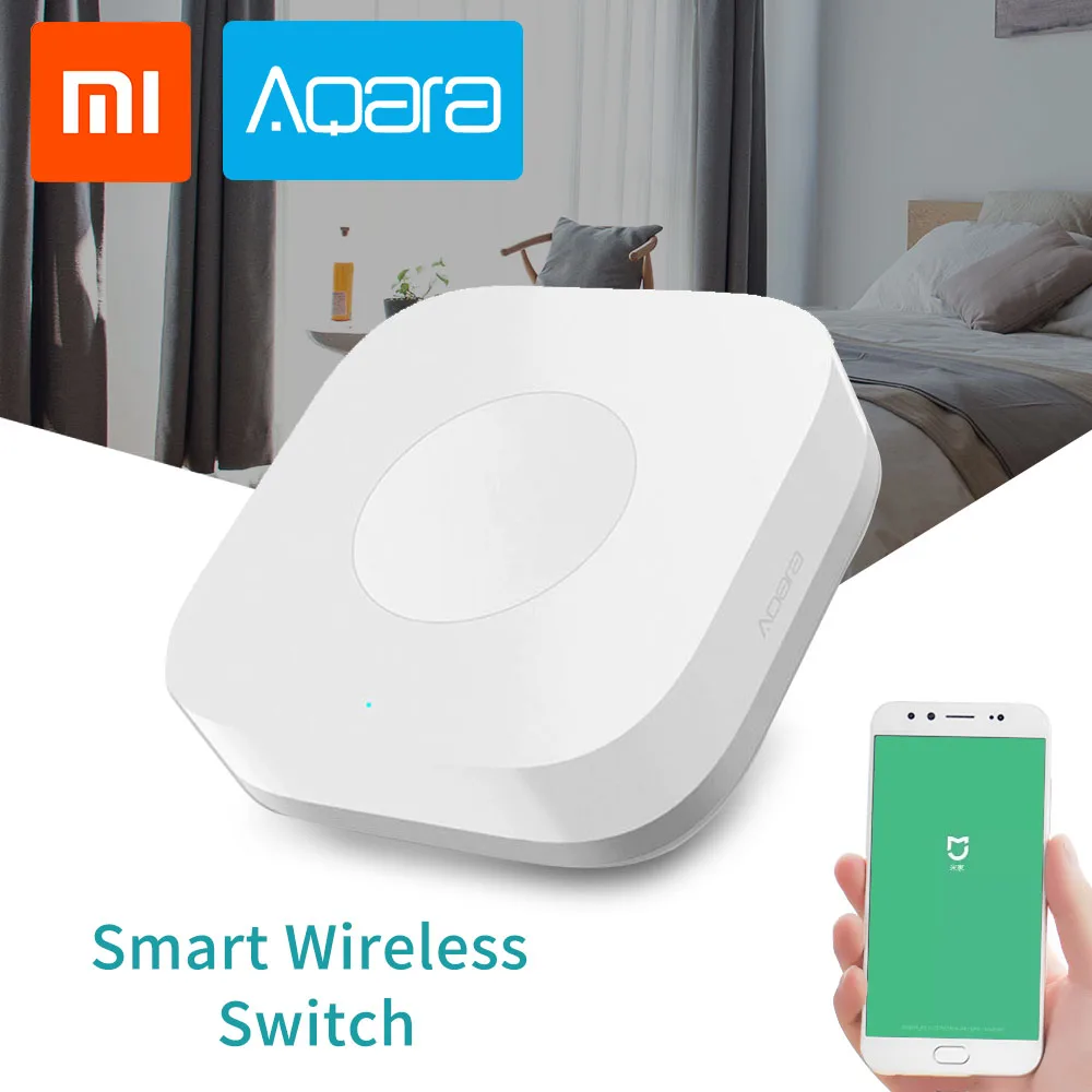 

Xiaomi Aqara Smart Wireless Switch For Mi Home App Remote Control Security Alarm ZigBee Wifi Connection 1 gang Key Switches