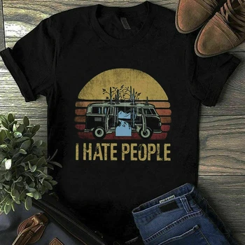 

Go Camping I Hate People Black T Shirt M 6 Xl