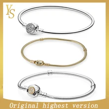 YS100% Стерлинговое Серебро расширенная версия M серии Классический Серебряный браслет тренд Мода имеет логотип