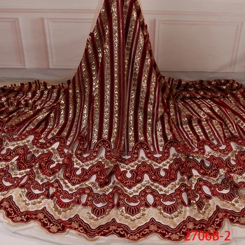 

African Velvet Lace Nigerian Fabric Sequins Lace Fabric Fabric Fashion African French Tulle Net Lace Fabric For Party