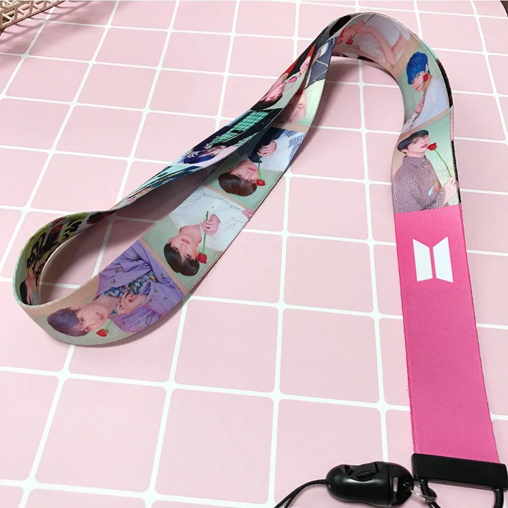 Kpop звезда Bangtan мальчики стенд строп ключевой ремень для IPhone камеры USB держатель ID карты имя держатель значка ключи Мультяшные шнурки
