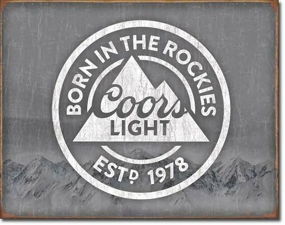 Coors Light Born in The Rockies Beer Tin Sign 16 x 13in | Дом и сад
