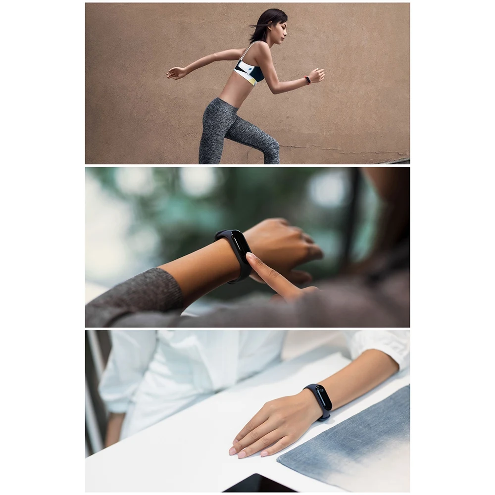 for MiBand Band 3 Smart Wristband Fitness Bracelet for MiBand Band 3 Big Touch Screen OLED Message Heart Rate Time Smartband