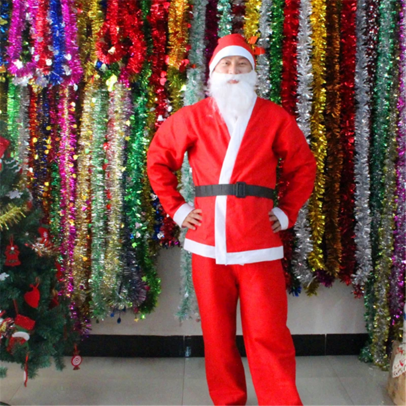 

2020 Creative New Christmas Costume men's Clothing Santa Claus Dress Up Clothes Suit 5-piece Set