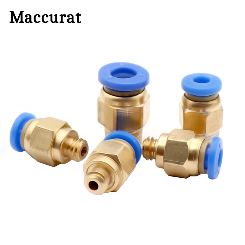 2pcs PC4-M6 PC4-01 PC6-01 Pneumatic Connectors Brass Part For MK8 Tube Filament M6 M10 Feed Fitting Coupler 3D Printers Parts | Компьютеры