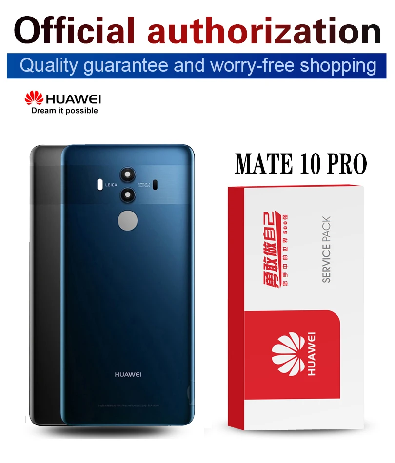 Задний корпус Замена для HUAWEI mate 10 Pro задняя крышка батарея стекло с объективом камеры клейкая наклейка